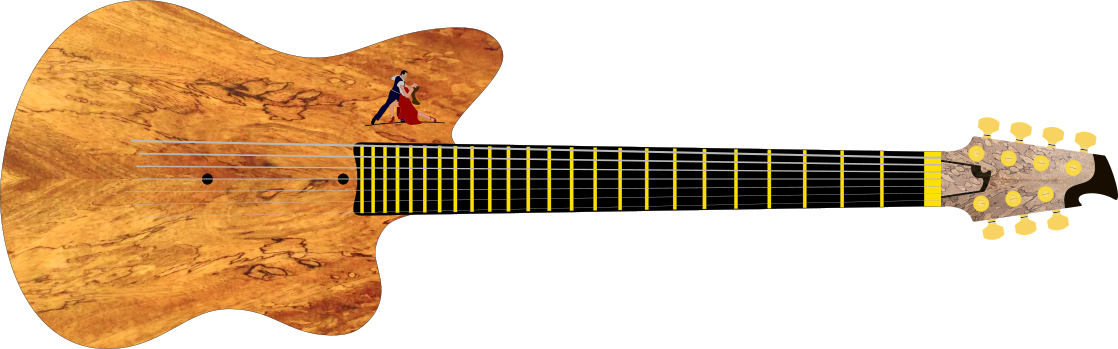 Drawing of the Mango Tango Guitar.