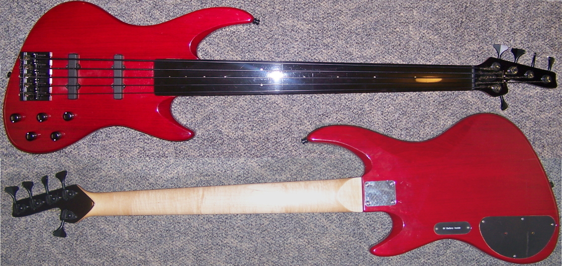 Front and back views of the whole bass